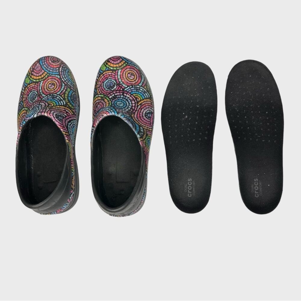 Crocs Neria Pro Graphic Clogs Slip Resistant Size 8 Rainbow Casual Comfort - Picture 11 of 16